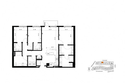 Floor plan for 3 beds, 2 baths, 1510 sqft